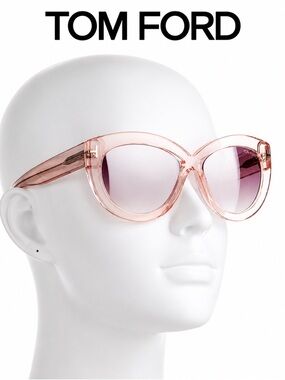 Tom Ford Diane-02 Cat Eye Sunglasses Transparent Blush Pink Frame